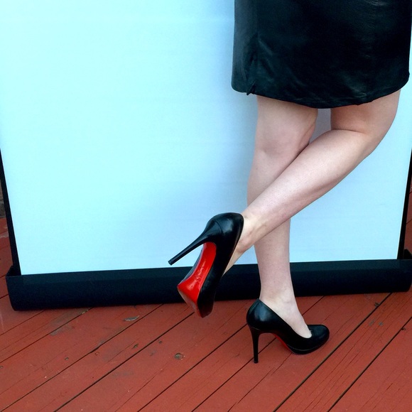 Stunning stiletto shoes shiny Black Real Leather heels pump with Platform Eur 40 - Picture 2 of 16